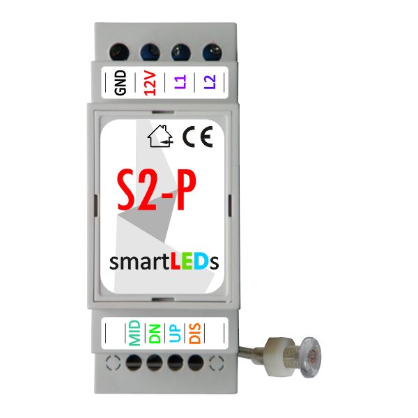 Inteligentny automat schodowy LED z wyłącznikiem zmierzchu. Sterownik schodowy oświetlenia LED smartLEDs S2-P.
