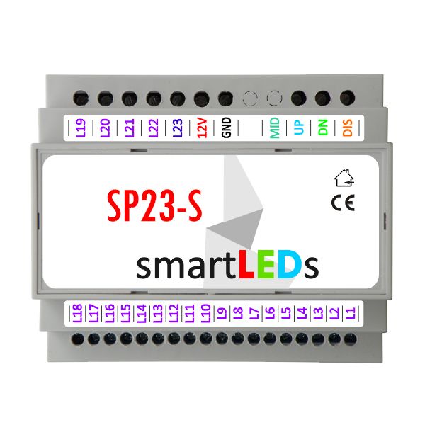 Wyprowadzenia - Sterownik oświetlenia LED schodów z półpiętrem SP23-S smartLEDs