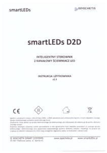 Instrukcja użytkownika - Dwukanałowy ściemniacz oświetlenia LED - smartLEDs DRGB
