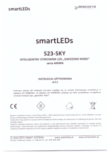 Instrukcja użytkownika - Inteligentny sterownik LED "Gwiezdne Niebo" z serii NATURA - smartLEDs S23-SKY