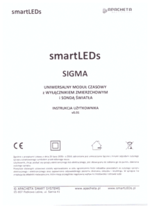 Instrukcja użytkownika - Moduł czasowy smartLEDs SIGMA