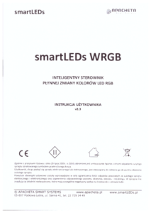 Instrukcja użytkownika - Programowalny sterownik oświetlenia RGB - smartLEDs WRGB
