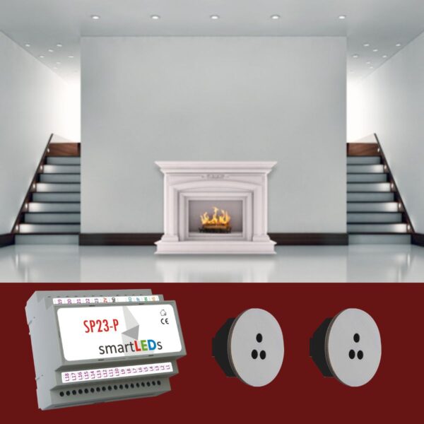 Zestaw smartLEDs SP23-P Sterownik LED do schodów z półpiętrem + schodowe czujniki ruchu